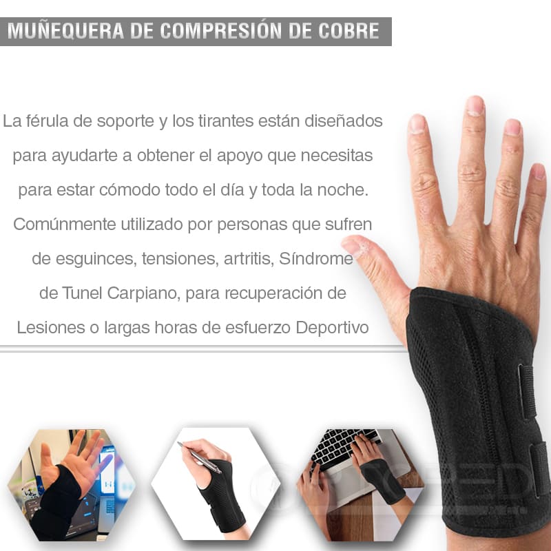 iCooper® Muñequera de Compresión de Cobre para Artritis, Túnel Carpian –  Ortoped & Co