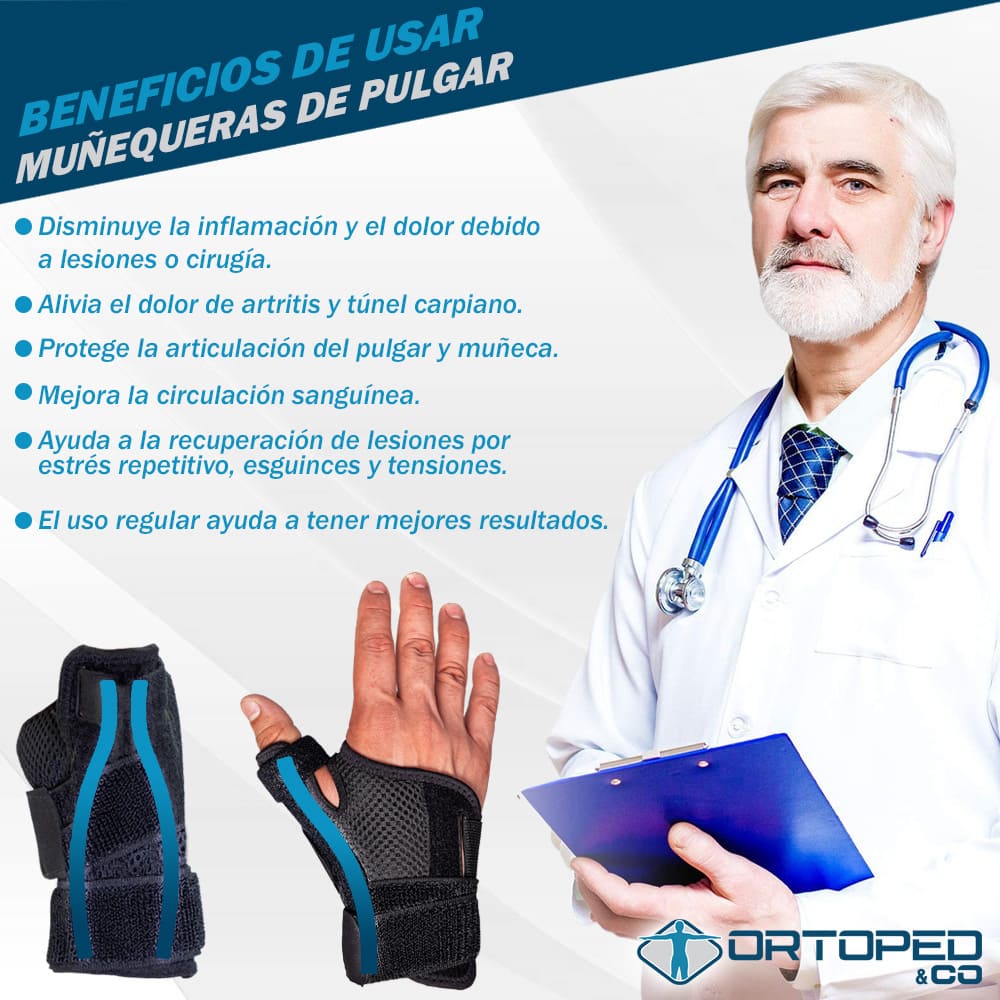 Muñequera de Compresión con Soporte de Pulgar para Artritis, Túnel Carpiano y Tendinitis ( Compra 1 y Lleva 2 )