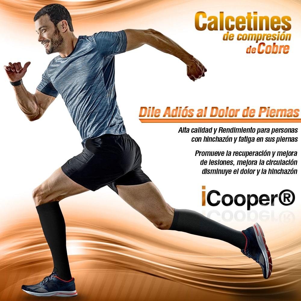 Oferta Especial - 2 Packs de 3 Pares c/u de Calcetines de Compresión con Infusión de Cobre, de 15-20 mmHg Unisex 6 PACK